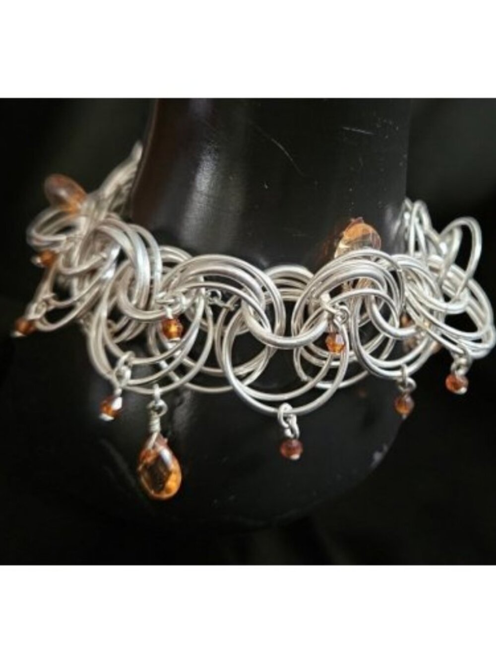 MARK Silvertone Metal Circles with Topaz Gemstones